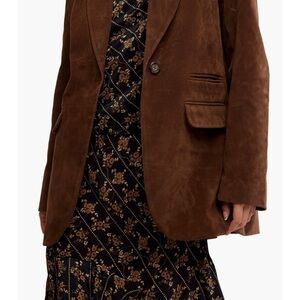 We The Free Brown Suede Blazer